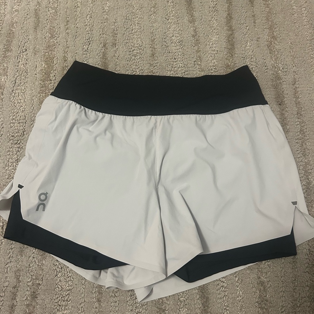 On Running Women's White and Black Running Shorts